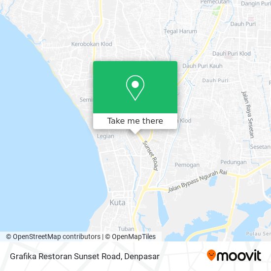 Grafika Restoran Sunset Road map