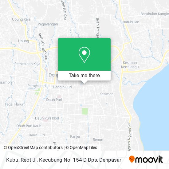 Kubu_Reot Jl. Kecubung No. 154 D Dps map