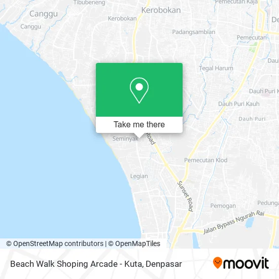 Beach Walk Shoping Arcade - Kuta map