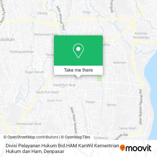 Divisi Pelayanan Hukum Bid.HAM KanWil Kementrian Hukum dan Ham map