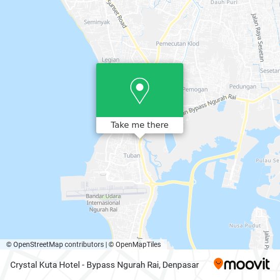Crystal Kuta Hotel - Bypass Ngurah Rai map