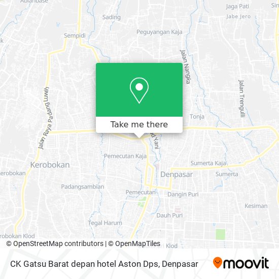 CK Gatsu Barat depan hotel Aston Dps map