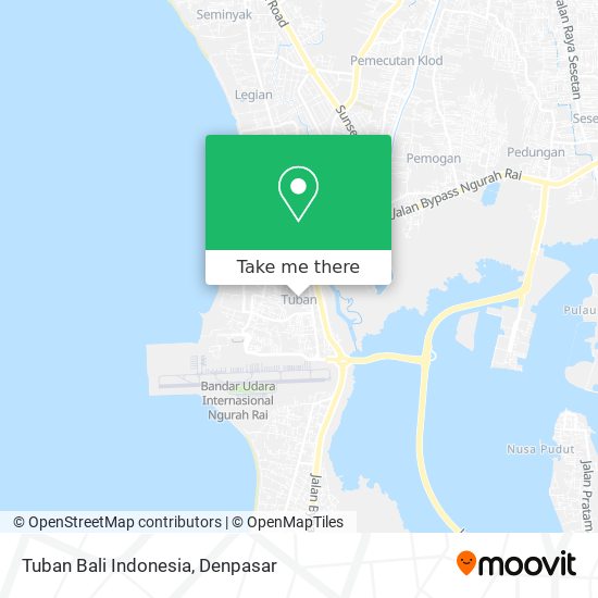 Tuban Bali Indonesia map