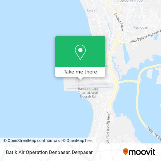 Batik Air Operation Denpasar map