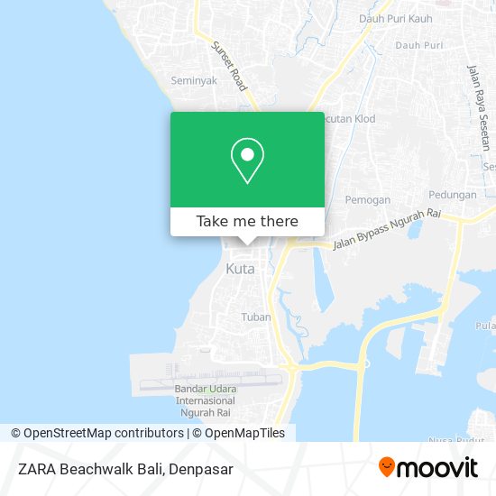 ZARA Beachwalk Bali map