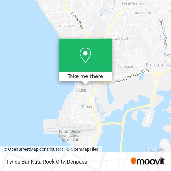 Twice Bar Kuta Rock City map