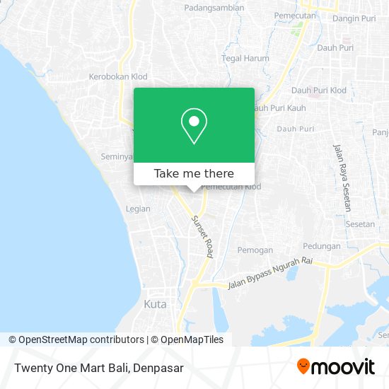 Twenty One Mart Bali map