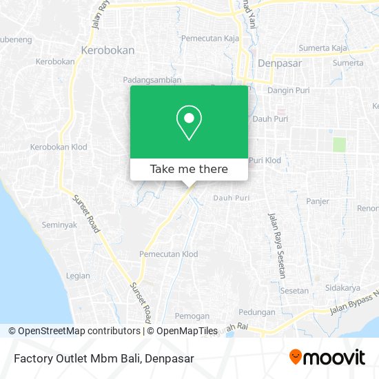 Factory Outlet Mbm Bali map