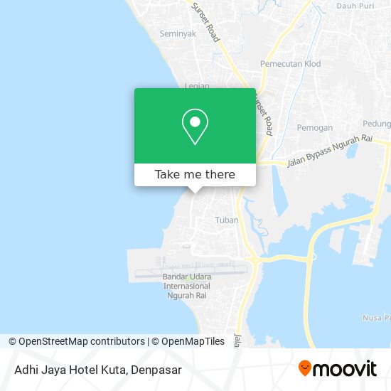 Adhi Jaya Hotel Kuta map