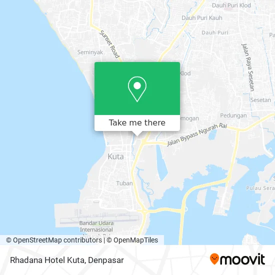 Rhadana Hotel Kuta map
