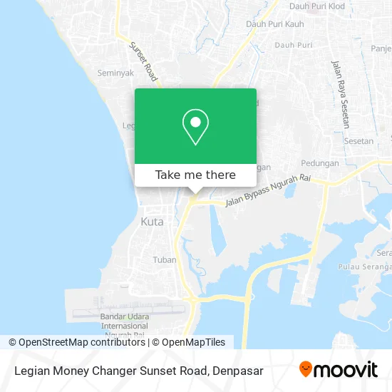 Legian Money Changer Sunset Road map