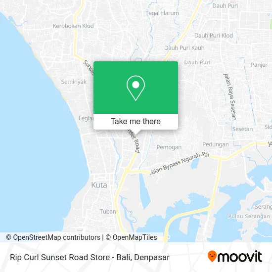 Rip Curl Sunset Road Store - Bali map
