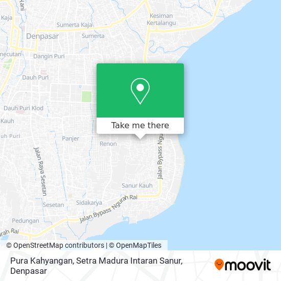 Pura Kahyangan, Setra Madura Intaran Sanur map