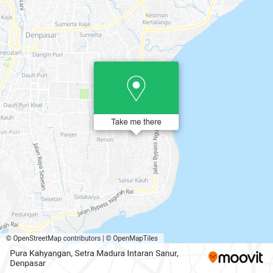 Pura Kahyangan, Setra Madura Intaran Sanur map