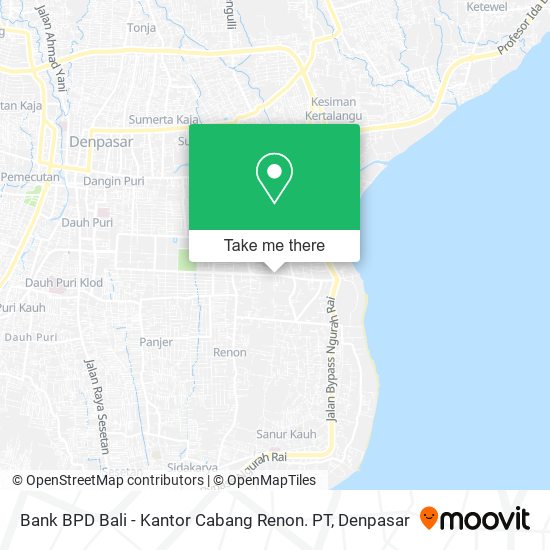 Bank BPD Bali - Kantor Cabang Renon. PT map