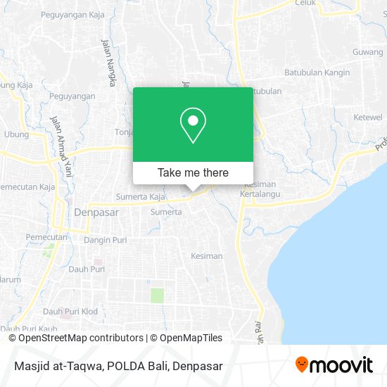 Masjid at-Taqwa, POLDA Bali map