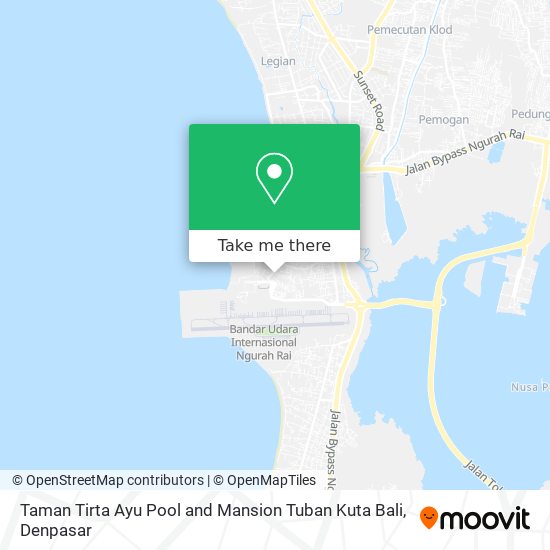 Taman Tirta Ayu Pool and Mansion Tuban Kuta Bali map