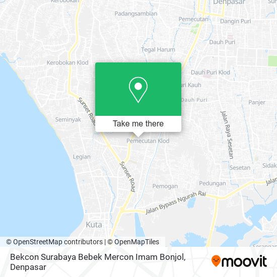 Bekcon Surabaya Bebek Mercon Imam Bonjol map