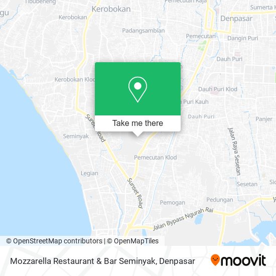 Mozzarella Restaurant & Bar Seminyak map