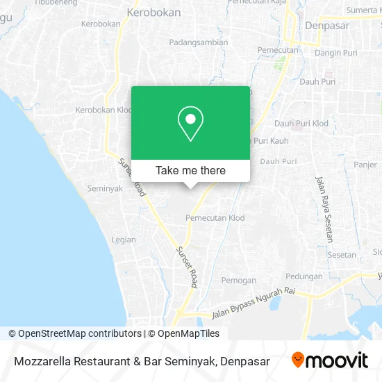 Mozzarella Restaurant & Bar Seminyak map