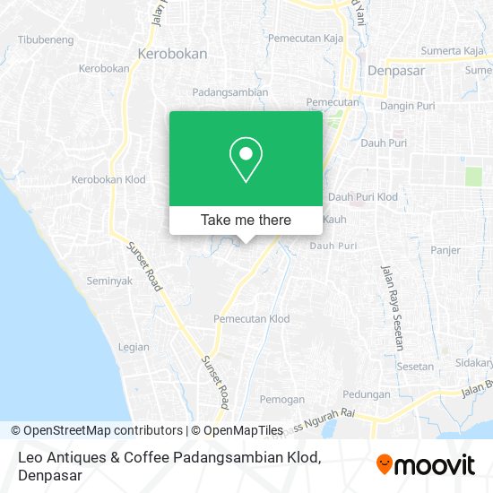 Leo Antiques & Coffee Padangsambian Klod map