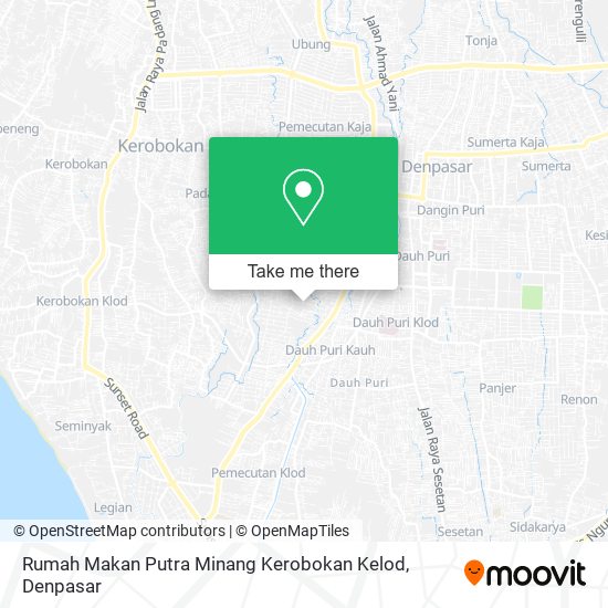 Rumah Makan Putra Minang Kerobokan Kelod map