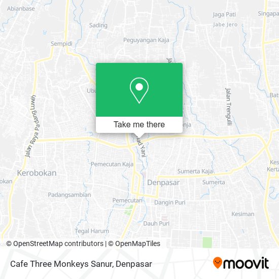 Cafe Three Monkeys Sanur map