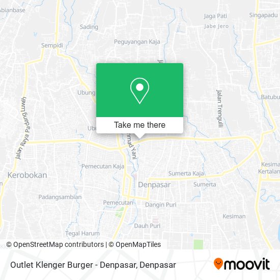 Outlet Klenger Burger - Denpasar map