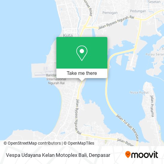 Vespa Udayana Kelan Motoplex Bali map