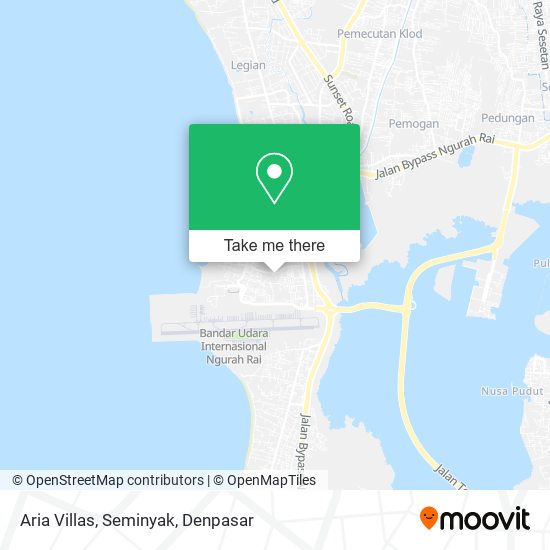 Aria Villas, Seminyak map