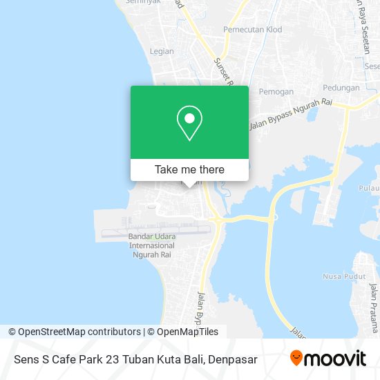 Sens S Cafe Park 23 Tuban Kuta Bali map