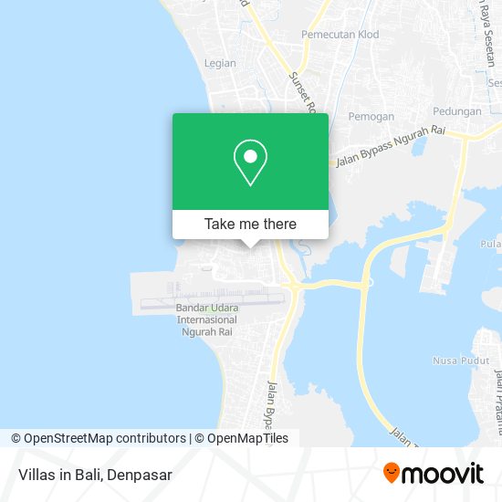 Villas in Bali map