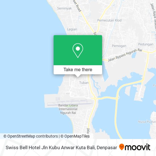 Swiss Bell Hotel Jln Kubu Anwar Kuta Bali map