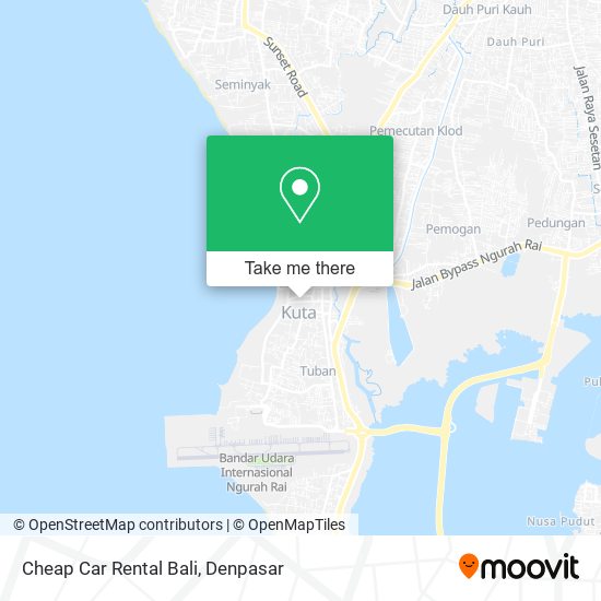 Cheap Car Rental Bali map