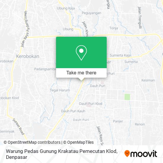 Warung Pedas Gunung Krakatau Pemecutan Klod map