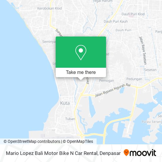 Mario Lopez Bali Motor Bike N Car Rental map
