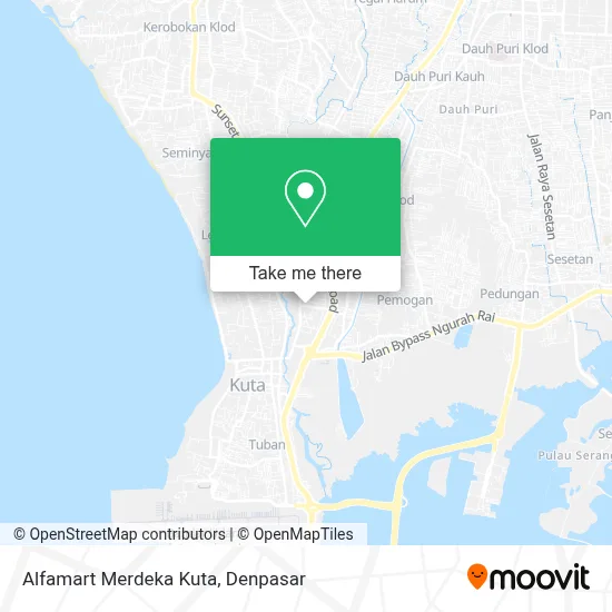 Alfamart Merdeka Kuta map