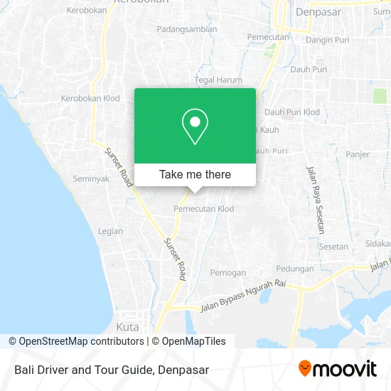 Bali Driver and Tour Guide map
