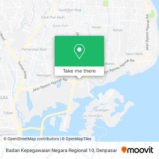 Badan Kepegawaian Negara Regional 10 map