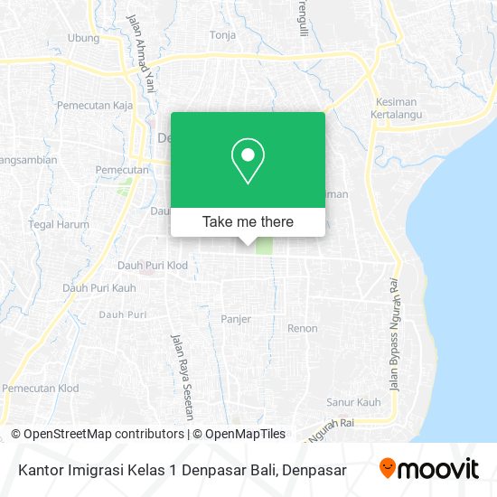 Kantor Imigrasi Kelas 1 Denpasar Bali map