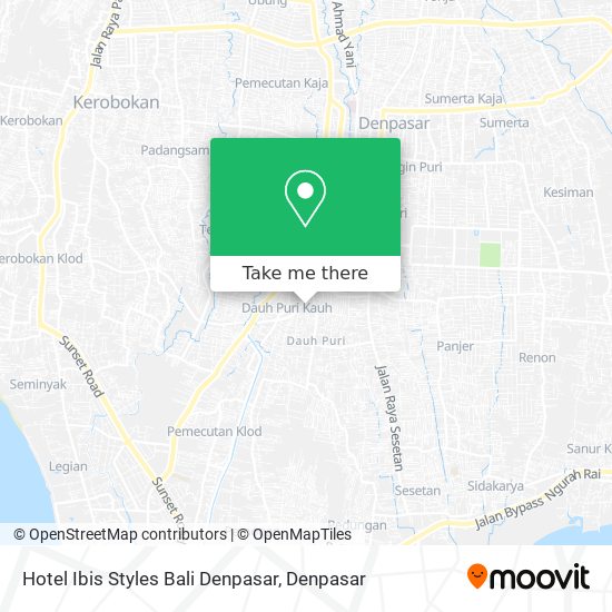 Hotel Ibis Styles Bali Denpasar map