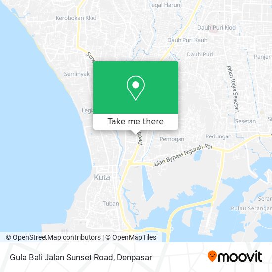 Gula Bali Jalan Sunset Road map