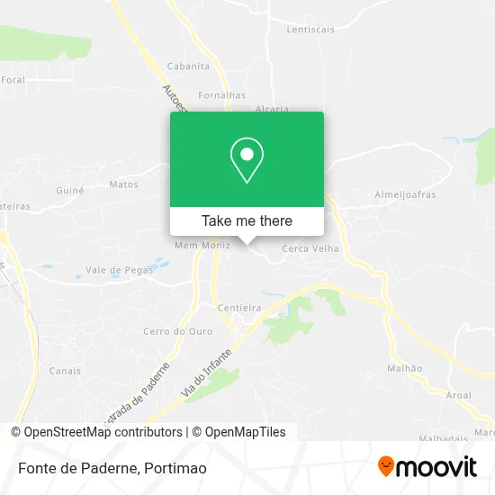 Fonte de Paderne map