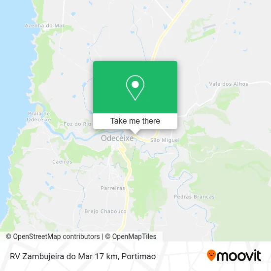 RV Zambujeira do Mar 17 km map