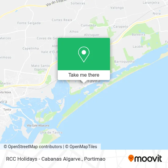 RCC Holidays - Cabanas Algarve. map