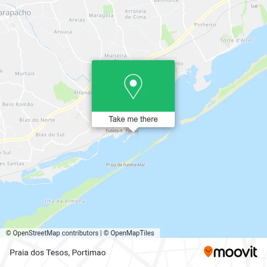 Praia dos Tesos map