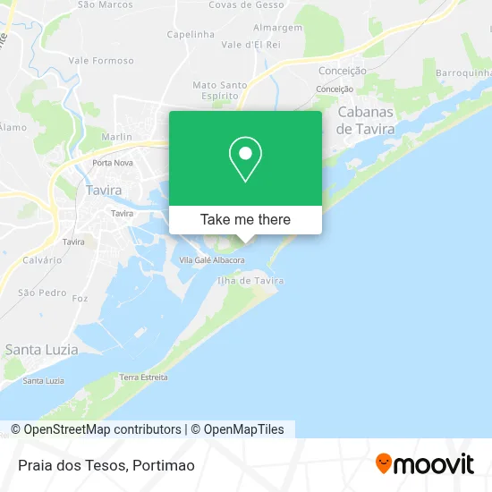 Praia dos Tesos map