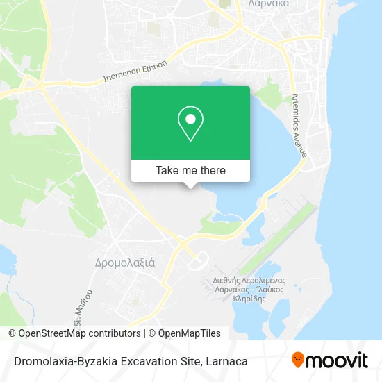 Dromolaxia-Byzakia Excavation Site map