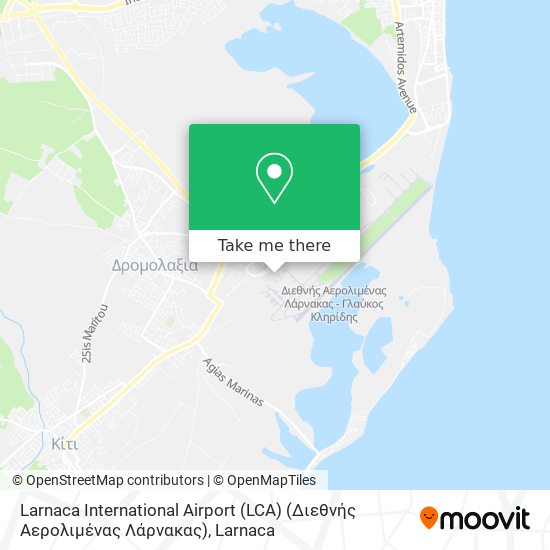 Larnaca International Airport (LCA) (Διεθνής Αερολιμένας Λάρνακας) χάρτης