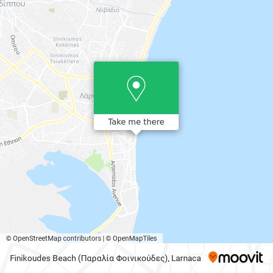 Finikoudes Beach (Παραλία Φοινικούδες) χάρτης